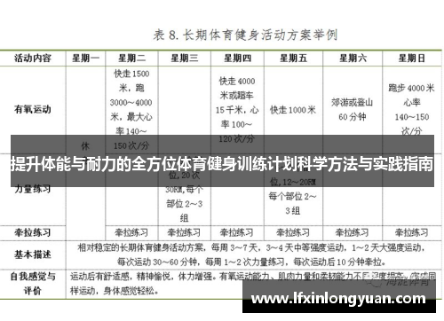 提升体能与耐力的全方位体育健身训练计划科学方法与实践指南